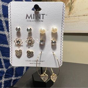 Mint Collection Earring Set - 6 pairs